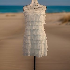 Calvin Klein Tiered Eyelet Ruffle Dress
